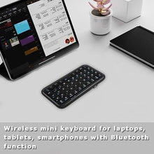 Load image into Gallery viewer, Wireless Keyboard Rechargeable Bluetooth 3.0 Super Mini Silent Cordless Keybaord, Compact Portable Small Pocket Travel Keypad Slim Wireless Keyboard for Computer Laptop PC Notebook Smartphones Tablets
