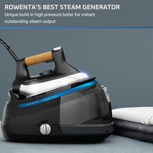 Load image into Gallery viewer, Rowenta, Iron, Ultimate Steam Pro Stainless Steel Soleplate Professional Steam Station for Clothes, 1800 Watts, 1.3L Removable Tank, Boiler Technology, Fast Heat Up, Black Clothes Iron, DG8668
