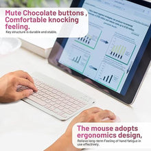 Load image into Gallery viewer, Bluetooth Keyboard and Mouse Combo Rechargeable Portable Wireless Keyboard Mouse Set for Apple iPad iPhone iOS 13 and Above Samsung Tablet Phone Smartphone Android Windows (10 inch Pink)
