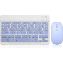 Load image into Gallery viewer, Bluetooth Keyboard and Mouse Combo Rechargeable Portable Wireless Keyboard Mouse Set for Apple iPad iPhone iOS 13 and Above Samsung Tablet Phone Smartphone Android Windows (10 inch Purple)
