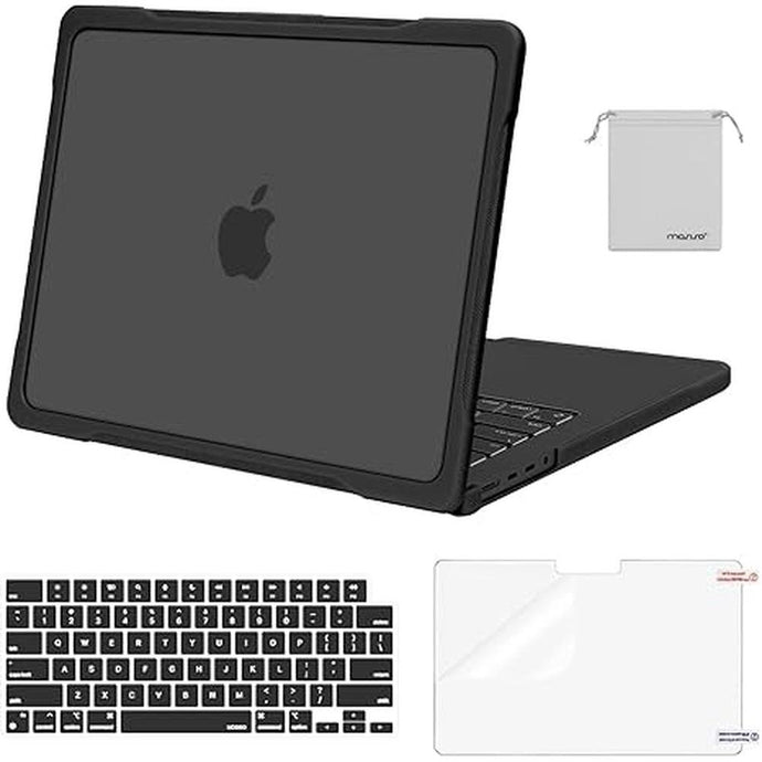 MOSISO Compatible with MacBook Pro 14 inch Case 2025-2021 M4 M3 M2 M1 A3112 A3185 A3401 A2918 A2992 A2779 A2442, Soft TPU Bumper Anti-Scratch Hard Case&Keyboard Skin&Screen Film&Pouch, Black