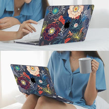 Load image into Gallery viewer, Mektron for 2024 M3 MacBook Air 13.6 Inch A3113 Case Compatible 2022 2023 A2681 M2 Chip with Liquid Retina Display Touch ID, Printed Plastic Hard Shell Cover for MacBook Air 13.6", Dahlia Flowers
