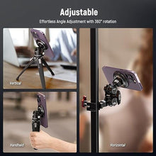 Load image into Gallery viewer, NEEWER Magnetic Phone Tripod Mount Adapter with 1/4" Holes Compatible with iPhone MagSafe Selfie Stick for 15 Pro Max 15 Plus 14 13 12 Pro Max Mini, Phone Holder for Ring Light Video Recording, PA010
