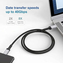 Load image into Gallery viewer, USB4 Cable 240W 6.6Ft [USB-IF Certified], PD Charging, Supports 40Gbps Data Sync and 8K/5K@60HZ, Compatible with Thunderbolt 4/3, USB3, USB C, Lenovo, MacBook, SSD, Monitor, Docking
