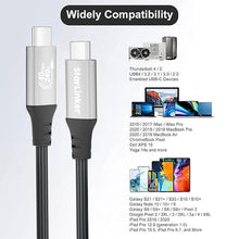Load image into Gallery viewer, USB4 Cable 240W 6.6Ft [USB-IF Certified], PD Charging, Supports 40Gbps Data Sync and 8K/5K@60HZ, Compatible with Thunderbolt 4/3, USB3, USB C, Lenovo, MacBook, SSD, Monitor, Docking
