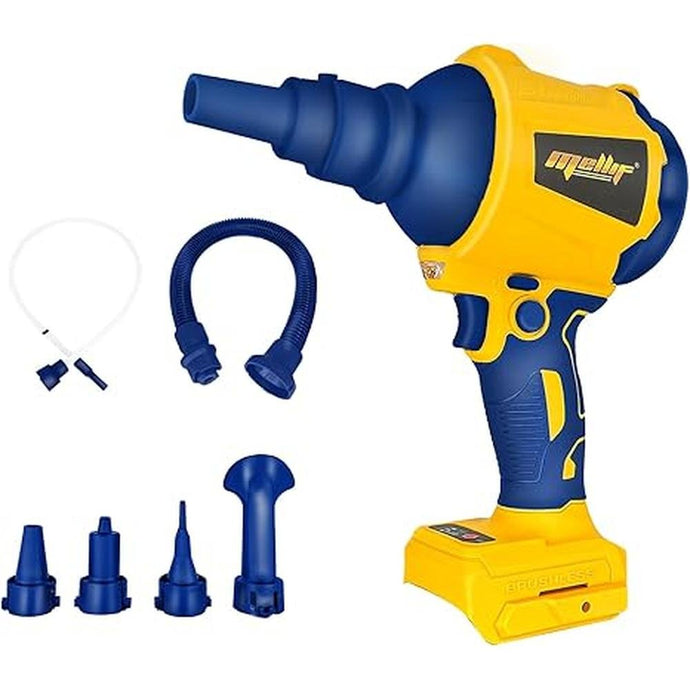 High Volume Compressed Air Duster Compatible with Dewalt 20v Battery- 3 Speeds, 50000RPM Brushless Motor, LED Light, 7 Multi-Use Accessories, Ideal for PC Keyboard, Pool Toy (Tool Only)
