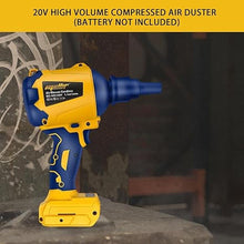 Load image into Gallery viewer, High Volume Compressed Air Duster Compatible with Dewalt 20v Battery- 3 Speeds, 50000RPM Brushless Motor, LED Light, 7 Multi-Use Accessories, Ideal for PC Keyboard, Pool Toy (Tool Only)

