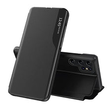 Load image into Gallery viewer, COTDINFOR Case for Samsung S23 Ultra, Galaxy S23 Ultra Case Clear View Leather with Kickstand Magnetic Flip Case Women Men Shockproof Protective Cover for Samsung Galaxy S23 Ultra,Windows Black
