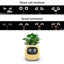 Load image into Gallery viewer, Intelligent flower pot, electronic bud, maintenance plant assistant, fun interactive flower pot, indoor green planting monitoring, LCD screen display, cell phone APP connection (Yellow)
