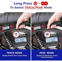Load image into Gallery viewer, 1/4 Inch Drive Digital Torque Wrench, 1.1-22.1Ft.lb/1.5-30Nm Electronic Bike Torque Wrench, ±2% Accuracy with Preset Value, Data Storage, Buzzer and LED Flash Notification for Bicycle Moto
