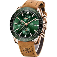 Load image into Gallery viewer, BENYAR Men&#39;s Watch Quartz Movement Chronograph 30M Waterproof Luminous Casual Sports Business Men&#39;s Leather Watch
