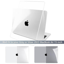 Load image into Gallery viewer, Batianda Compatible with New MacBook Air 15 inch Case 2024 M3 M2 Chip Model A3114/A2941, Hard Shell Case with Screen Protector TPU Keyboard Cover and OTG Adapter, Crystal Clear
