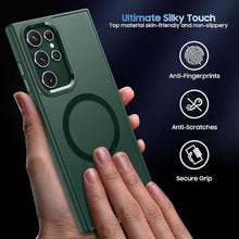 Load image into Gallery viewer, Translucent Matte for Samsung Galaxy S23 Ultra Case [Compatible with MagSafe] Slim Thin Magnetic Cover with Camera Lens Protector Shockproof Phone Shell (Green)
