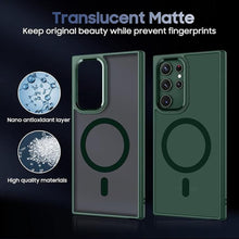 Load image into Gallery viewer, Translucent Matte for Samsung Galaxy S23 Ultra Case [Compatible with MagSafe] Slim Thin Magnetic Cover with Camera Lens Protector Shockproof Phone Shell (Green)
