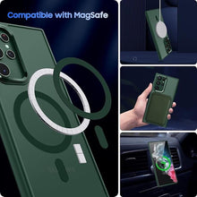 Load image into Gallery viewer, Translucent Matte for Samsung Galaxy S23 Ultra Case [Compatible with MagSafe] Slim Thin Magnetic Cover with Camera Lens Protector Shockproof Phone Shell (Green)
