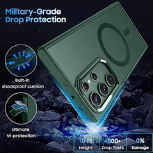 Load image into Gallery viewer, Translucent Matte for Samsung Galaxy S23 Ultra Case [Compatible with MagSafe] Slim Thin Magnetic Cover with Camera Lens Protector Shockproof Phone Shell (Green)
