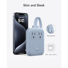 Load image into Gallery viewer, Anker Nano Charging Station(67W Max), 6-in-1 USB C Power Strip for iPhone 15/14 ?MacBook, with Flat Plug and 5ft Thin Undetachable Extension Cord,2 AC&amp;2 USB A&amp;2 USB C, for Home&amp;Office(Ice Lake Blue)

