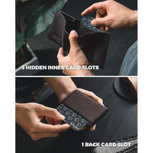 Load image into Gallery viewer, VULKIT Minimalist Leather Rfid Blocking Trifold Wallet Slim Credit Card Holder with 3 ID windows &amp; Zipper Pocket for Men (Brown)
