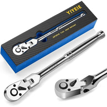 Load image into Gallery viewer, 3/8&quot; Drive Flex Head Ratchet, 72 Tooth Swivel Head Ratchet, Quick-Release, CR-V Steel, Flexible Ratchet Wrench with EVA Foam | 10 Inch Long
