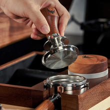 Load image into Gallery viewer, 54mm Espresso Distribution Tool Stainless Steel Adjustable Wooden Coffee Distributor Compatible with Breville Espresso Machine Accessories
