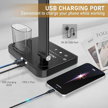 Load image into Gallery viewer, Dimmable LED Desk Lamp with USB Charging Port, 50 Lighting Modes Dual Swing Arm Architect Table Lamp Light Desk Lamp for Home Office Dorm Piano Nail
