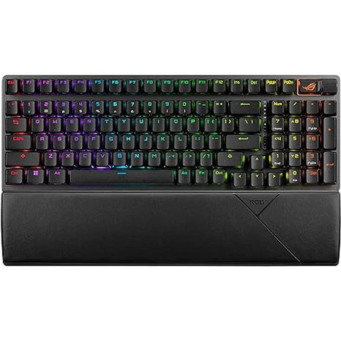 ASUS ROG Strix Scope II 96 Wireless Gaming Keyboard, Tri-Mode Connection, Dampening Foam & Switch-Dampening Pads, Hot-Swappable Pre-lubed ROG NX Snow Switches, PBT Keycaps, RGB-Black