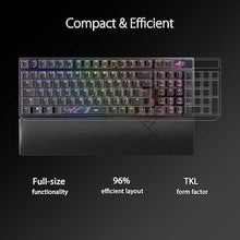 Load image into Gallery viewer, ASUS ROG Strix Scope II 96 Wireless Gaming Keyboard, Tri-Mode Connection, Dampening Foam &amp; Switch-Dampening Pads, Hot-Swappable Pre-lubed ROG NX Snow Switches, PBT Keycaps, RGB-Black

