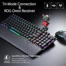 Load image into Gallery viewer, ASUS ROG Strix Scope II 96 Wireless Gaming Keyboard, Tri-Mode Connection, Dampening Foam &amp; Switch-Dampening Pads, Hot-Swappable Pre-lubed ROG NX Snow Switches, PBT Keycaps, RGB-Black

