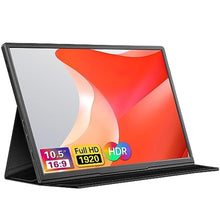 Load image into Gallery viewer, moonka 10.5inch Portable Monitor 1920x1280P FHD IPS Screen USB-C Laptop Second External for Laptop,PC,Mac Phone,PS,Swich,IPS Ultra-Thin Zero Frame Gaming Monitor/Premium Smart Cover
