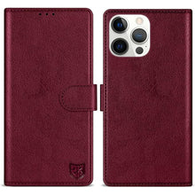 Load image into Gallery viewer, ZZXX for iPhone 15 Pro Max Wallet Case with [RFID Blocking] Card Slot Kickstand Magnetic Closure Leather Flip Fold Protective Phone Case for iPhone 15 Pro Max Case Wallet(Wine Red-6.7 inch)

