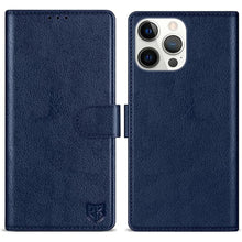 Load image into Gallery viewer, ZZXX for iPhone 15 Pro Max Wallet Case with [RFID Blocking] Card Slot Kickstand Magnetic Closure Leather Flip Fold Protective Phone Case for iPhone 15 Pro Max Case Wallet(Blue-6.7 inch)
