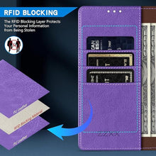 Load image into Gallery viewer, ZZXX for iPhone 15 Wallet Case with [RFID Blocking] Card Slot Kickstand Magnetic Closure Leather Flip Fold Protective Phone Case for iPhone 15 Case Wallet(Purple-6.1 inch)
