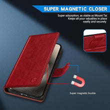 Load image into Gallery viewer, ZZXX for iPhone 15 Pro Max Wallet Case with [RFID Blocking] Card Slot Kickstand Magnetic Closure Leather Flip Fold Protective Phone Case for iPhone 15 Pro Max Case Wallet(Red-6.7 inch)
