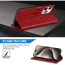 Load image into Gallery viewer, ZZXX for iPhone 15 Pro Max Wallet Case with [RFID Blocking] Card Slot Kickstand Magnetic Closure Leather Flip Fold Protective Phone Case for iPhone 15 Pro Max Case Wallet(Red-6.7 inch)
