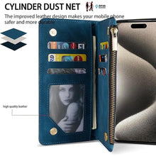 Load image into Gallery viewer, ZZXX for iPhone 15 Pro Max Case Wallet with [RFID Blocking] Card Slot Premium Soft PU Leather Folio Flip with Wrist Strap Protective Phone Cover for iPhone 15 Pro Max Wallet Case(Blue-6.7 inch)
