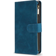 Load image into Gallery viewer, ZZXX for iPhone 15 Pro Max Case Wallet with [RFID Blocking] Card Slot Premium Soft PU Leather Folio Flip with Wrist Strap Protective Phone Cover for iPhone 15 Pro Max Wallet Case(Blue-6.7 inch)
