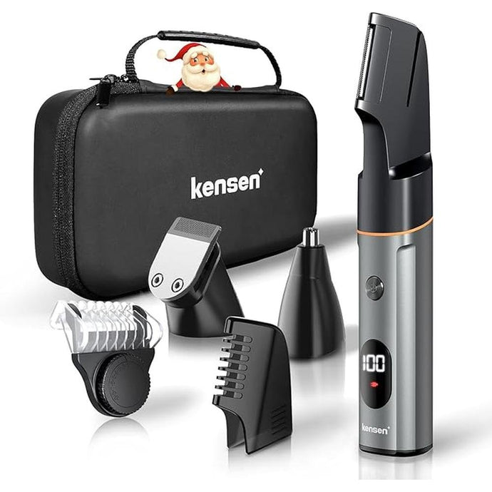 kensen 3-in-1 Body Hair Trimmer, Body Groomer Trimmer for Men, Men's Groin & Pubic Hair Trimmer, Manscaping Trimmer, Body Groomer for Men, Waterproof Male Hygiene Razor, Men's Gift (Gray)