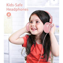 Load image into Gallery viewer, Kids Headphones with LED Lights for School, Upgrade USB Type C Kid Headphone with Microphone, Volume Limiter 85/94dB, Wired On Ear Headphones for Boys/Girls/Tablet/Travel -Pink

