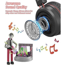 Load image into Gallery viewer, Kids Headphones with LED Lights for School, Upgrade USB Type C Kid Headphone with Microphone, Volume Limiter 85/94dB, Wired On Ear Headphones for Boys/Girls/Tablet/Travel -Black
