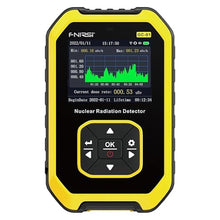 Load image into Gallery viewer, Premium Geiger Counter Radiation Detector, Rechargeable Nuclear Radiation Dosimeter, Portable Handheld Beta Gamma X-ray Monitor Meter with LCD Display, 5 Dosage Units Switched Nuclear Detector
