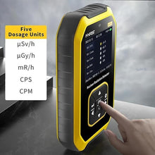 Load image into Gallery viewer, Premium Geiger Counter Radiation Detector, Rechargeable Nuclear Radiation Dosimeter, Portable Handheld Beta Gamma X-ray Monitor Meter with LCD Display, 5 Dosage Units Switched Nuclear Detector
