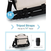 Load image into Gallery viewer, BAGSMART Small Camera Bag for Photographers, Compact Camera Shoulder Bags for DSLR/SLR/Mirrorless Cameras, Waterproof Crossbody Camera Case with Tripod Holder, Ivory White
