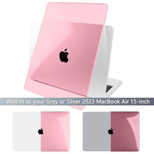 Load image into Gallery viewer, Batianda Compatible with New MacBook Air 15 inch Case 2024 M3 M2 Chip Model A3114/A2941, Hard Shell Case with Screen Protector Silicone Keyboard Cover and OTG Adapter, Crystal Pink
