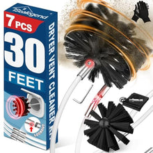 Load image into Gallery viewer, Sealegend 30 Feet Dryer Vent Cleaner Kit, Lint Remover, 2×Upgraded Flexible Quick-Snap Brush with Drill Attachment, Extends Up to 30 Feet for Easy Cleaning, Works with/Without a Power Drill

