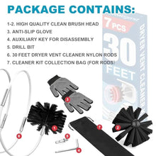 Load image into Gallery viewer, Sealegend 30 Feet Dryer Vent Cleaner Kit, Lint Remover, 2×Upgraded Flexible Quick-Snap Brush with Drill Attachment, Extends Up to 30 Feet for Easy Cleaning, Works with/Without a Power Drill
