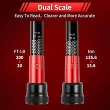 Load image into Gallery viewer, 3/8-Inch Torque Wrench, Dual-direction Torque Wrenches 10-100ft.lb/13.6-135.6Nm, 72-Tooth Dual Range Scales Torque Wrench with Quick Release Reversible Head
