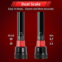Load image into Gallery viewer, 1/4-Inch Drive Click Torque Wrench, Dual-direction Adjustable Torque Wrench 10-50in.lb/1.1-5.7Nm, 72 tooth High Precision Small Torque Wrench with Dual Range Scales for bike, motorcycle
