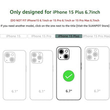 Load image into Gallery viewer, SUANPOT Design for iPhone 15 Plus 6.7&quot; Kickstand Protective Wallet case with RFID Credit Card Holder,Flip Folio Book PU Leather Shockproof Cover Women Men for Apple 15Plus Phone case Blue
