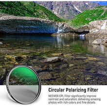 Load image into Gallery viewer, NEEWER 67mm Polarizer Filter, 24 Layer Multi Resistant Nano Coated MC CPL Circular Polarizing Filter with HD Optical Glass/Ultra Slim for Camera Lens, Reduce Reflection/Enhance Contrast/Reduce Glare

