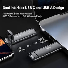 Load image into Gallery viewer, SSK 1TB USB Drive, External SSD USB Fast 550MB/s 2-in-1 Dual Drive USB Type C+ USB A 3.2 Gen2 Solid State Thumb Drive SSD Stick for iPhone 15/PS4/Android Phone/Tablet/Windows/Mac
